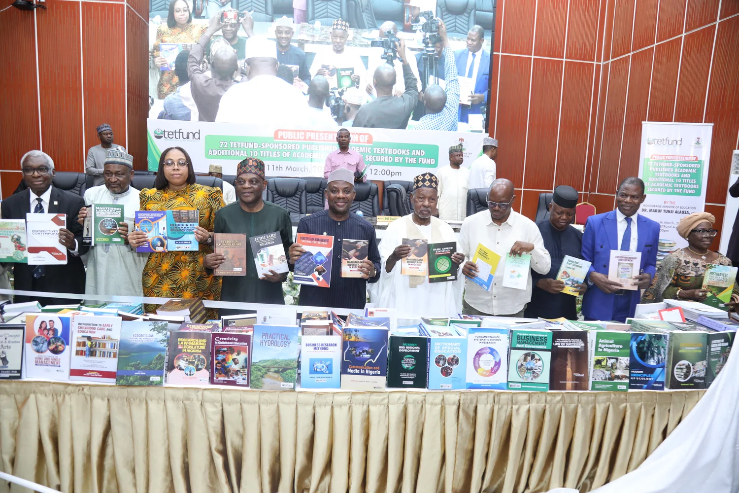 Academic resources on display — TETFund education imagery